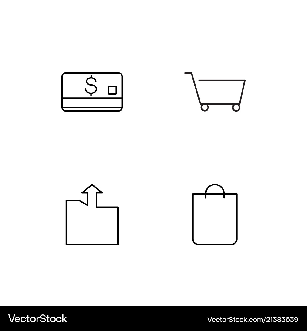Banking linear icons set simple outline vector image