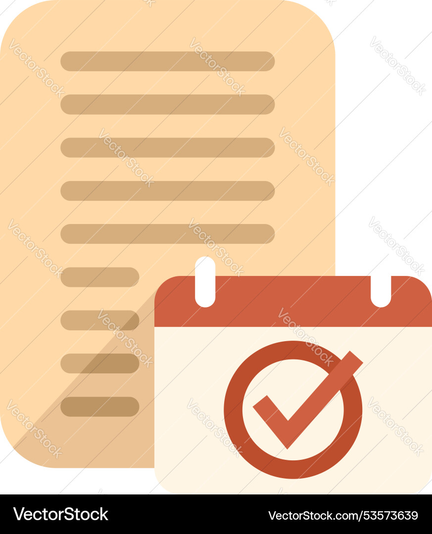 Calendar showing scheduled task with check mark Calendar showing scheduled task with check mark vector image