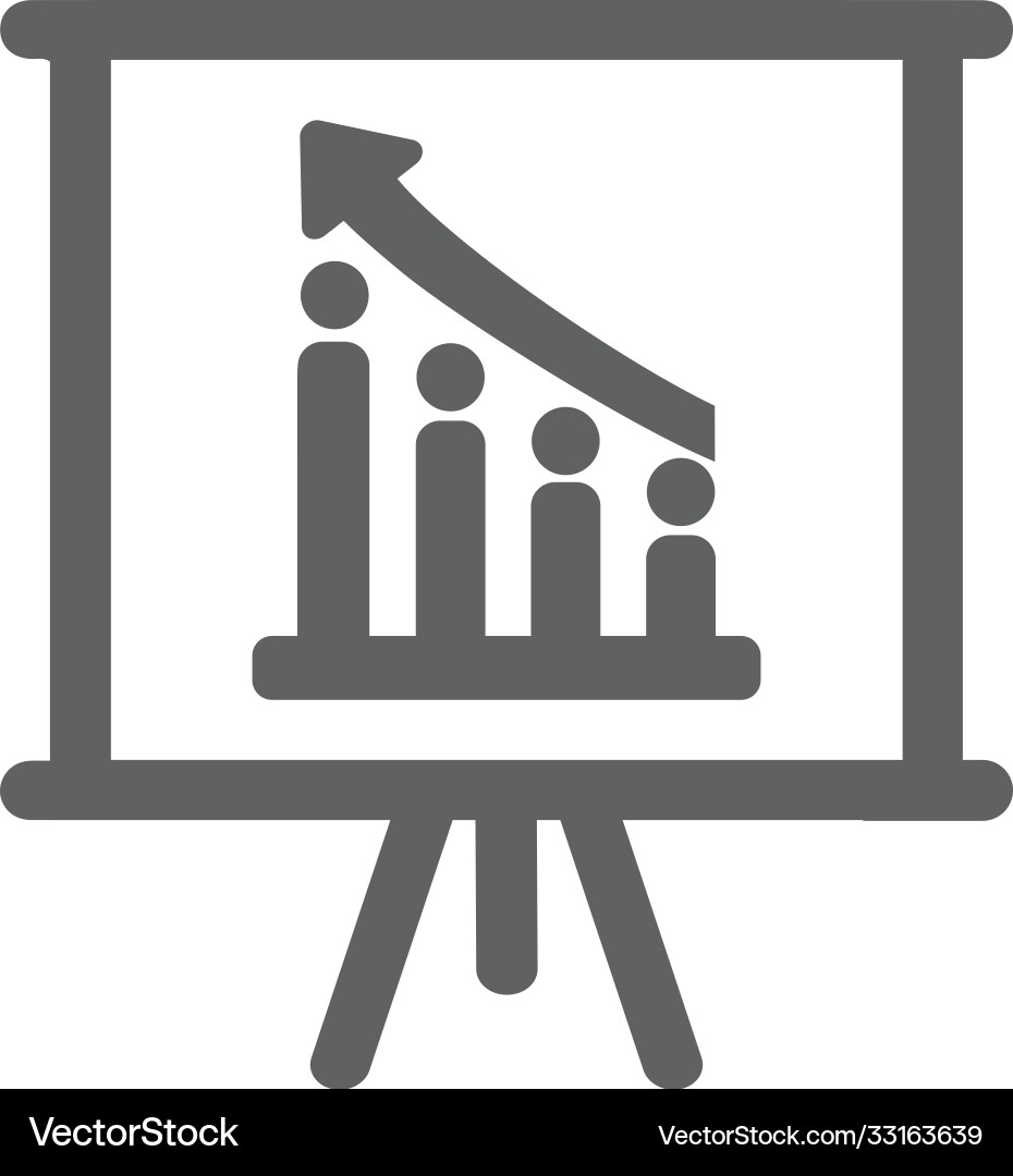 Chart graph icon gray version Vector Image