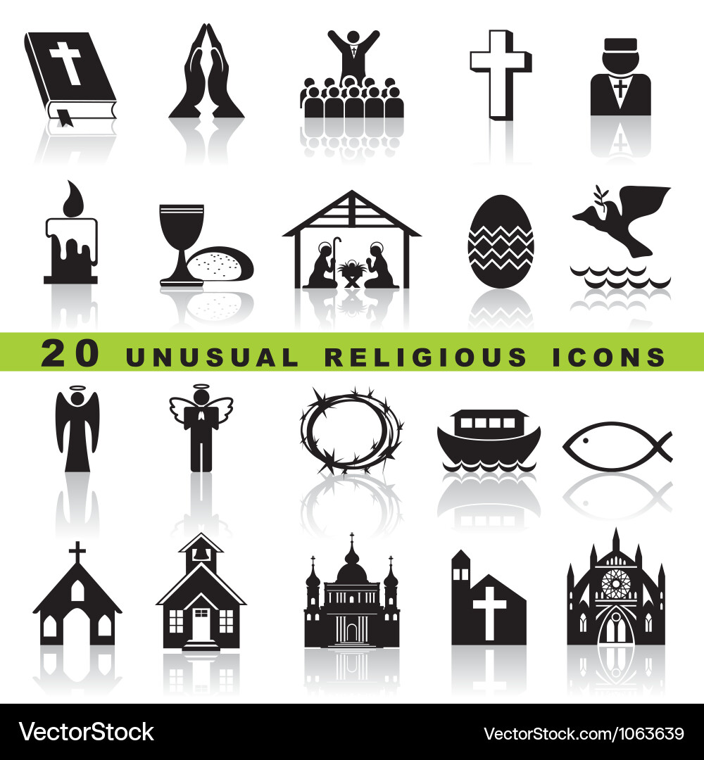 Christian Icon Set Vector Image