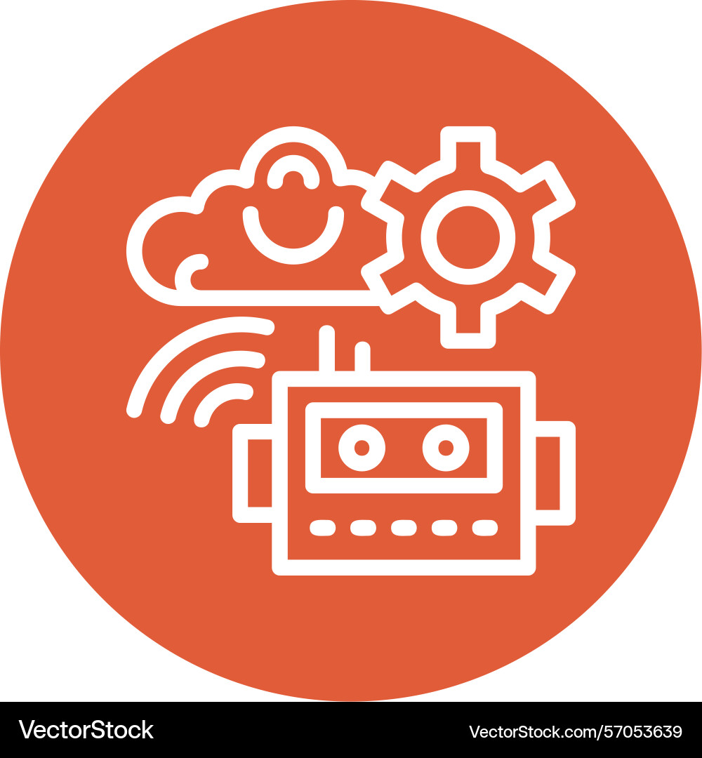 Cognitive robotics line circle style icon design Vector Image