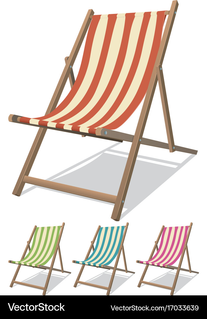 Colorful Beach Chair Set Vector Image