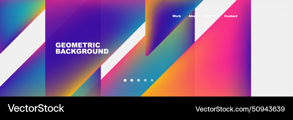 Colorful fluid gradient triangles and squares web Vector Image