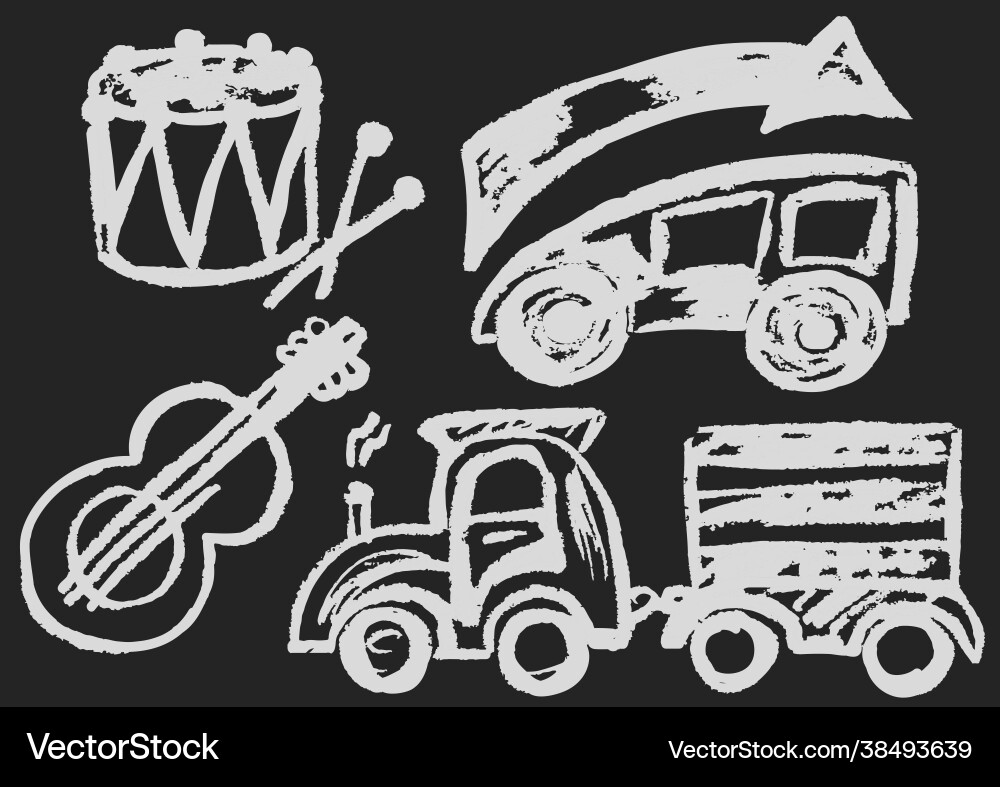 Cute childish drawing with wax crayons Cute childish drawing with wax crayons vector image
