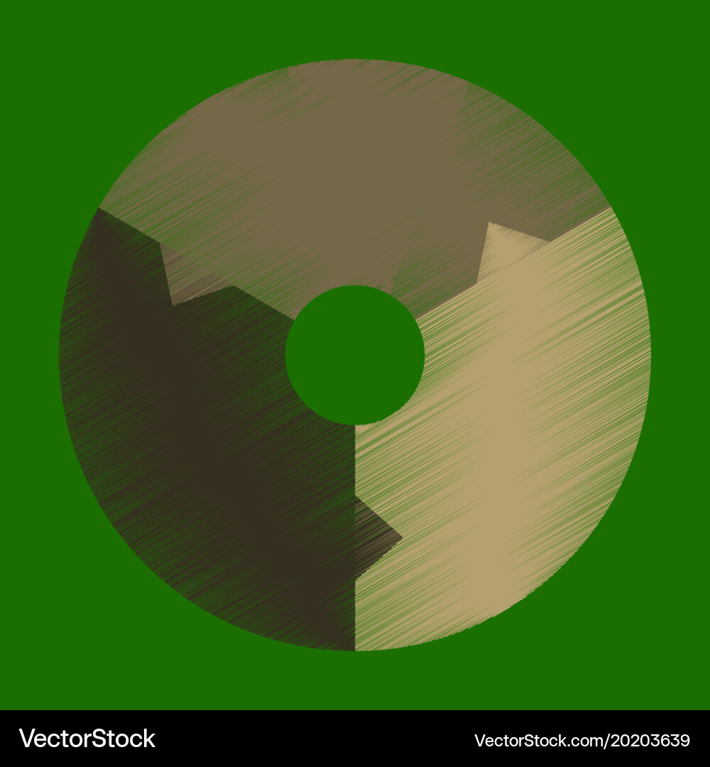 Flat shading style icon pie chart vector image