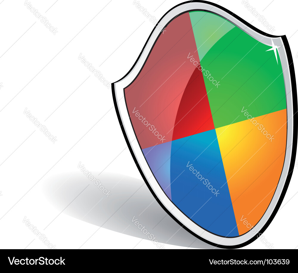Glossy Web Shield Vektorbild