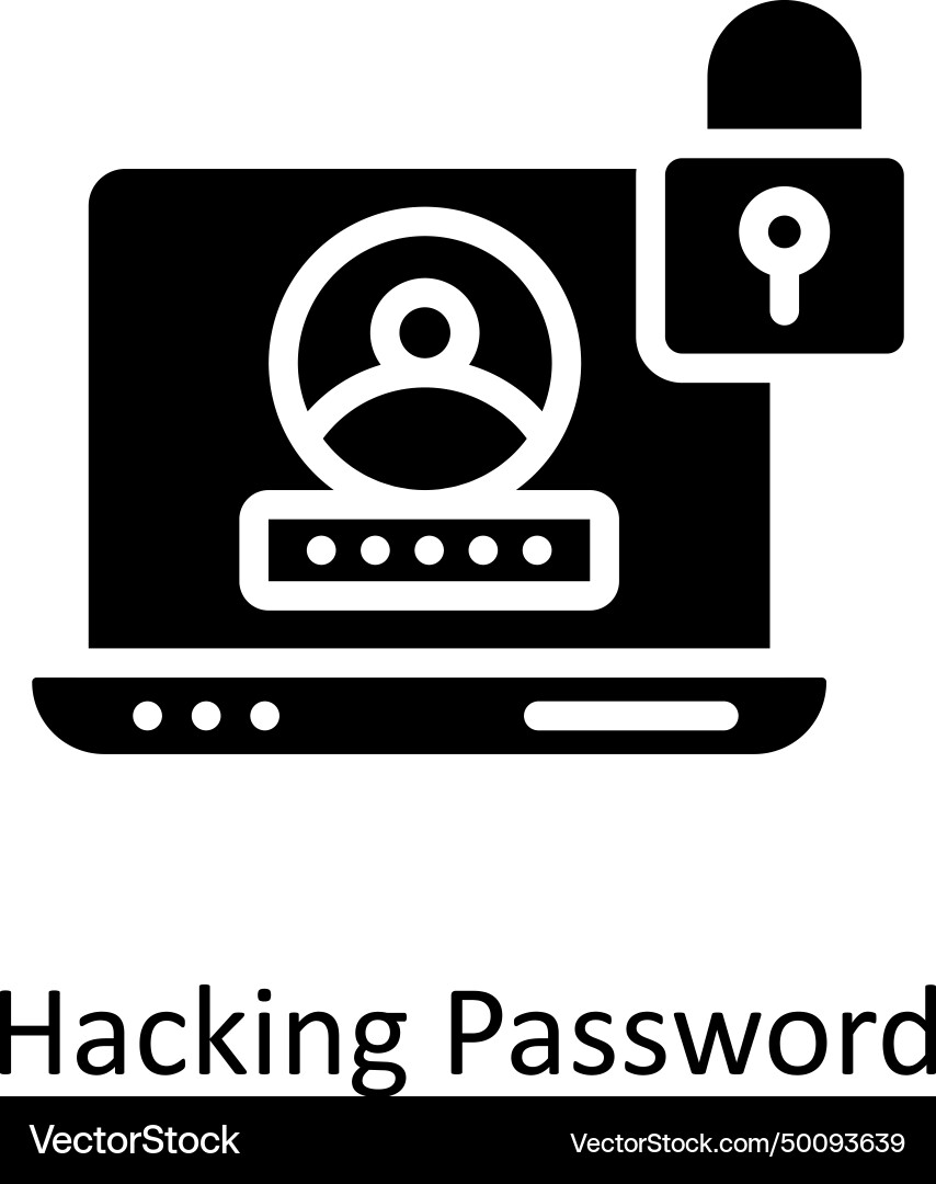 Hacking password solid icon style vector image