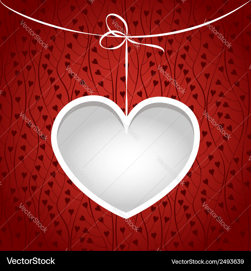 Heart on a string frame vector image