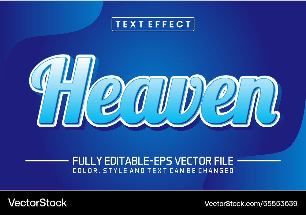 Heaven font text effect editable Heaven font text effect editable vector image