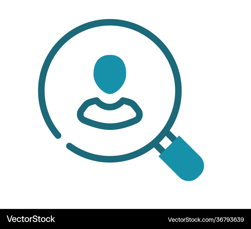 Hiring find user single isolated icon with solid Hiring find user single isolated icon with solid vector image