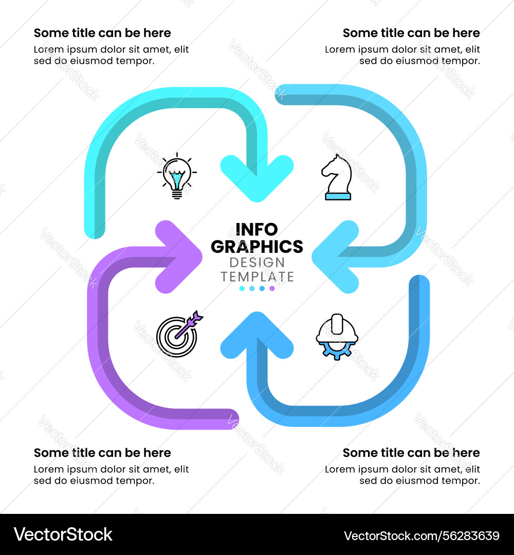 Infographic template loop with arrows and 4 steps Infographic template loop with arrows and 4 steps vector image