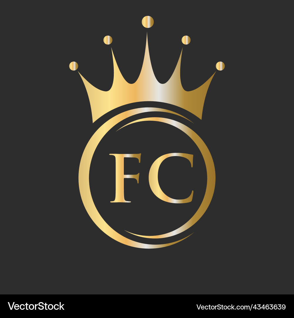 Letter fc crown logo royal for spa Letter fc crown logo royal for spa Vector Image