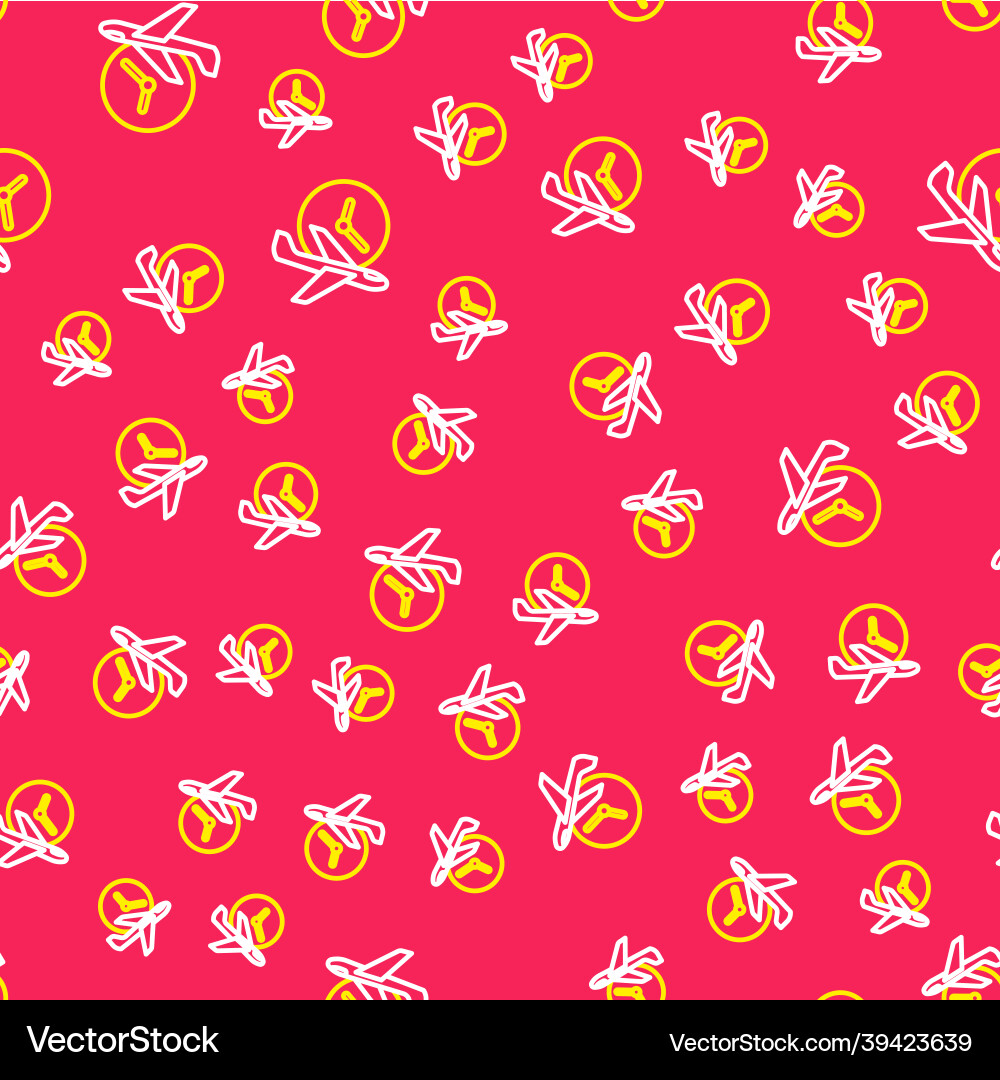 Line flight time icon isolated seamless pattern Line flight time icon isolated seamless pattern vector image