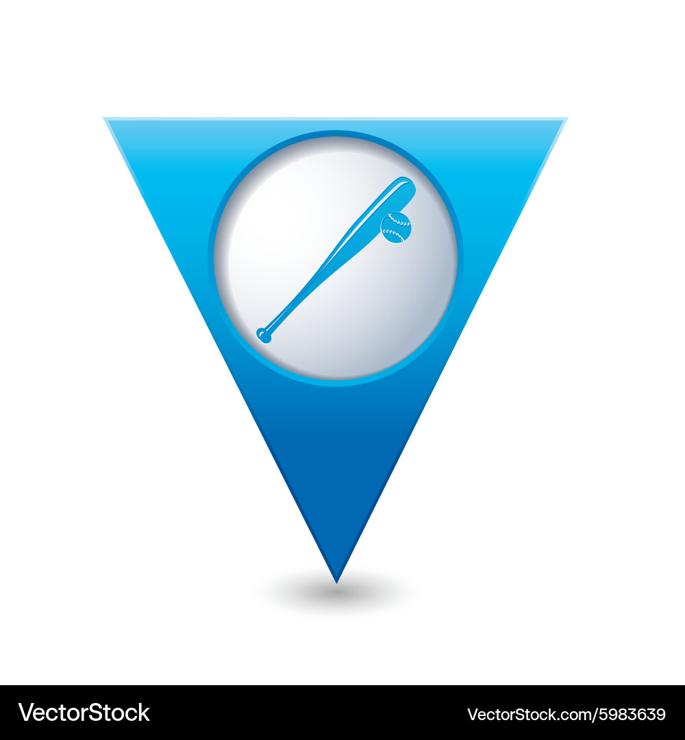 Map pointer with baseball icon vector image