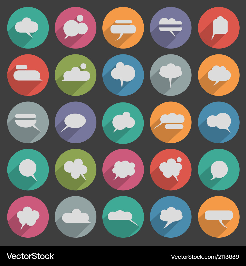 Message Bubbles with Shadow Icons vector image