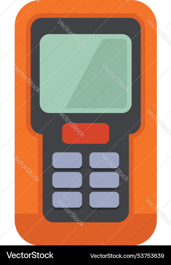 Orange Inventarscanner mit leerem Bildschirm Vektorbild