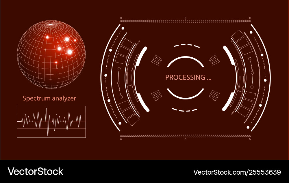 Sci-Fi HUD Tech Interface Elements vector image