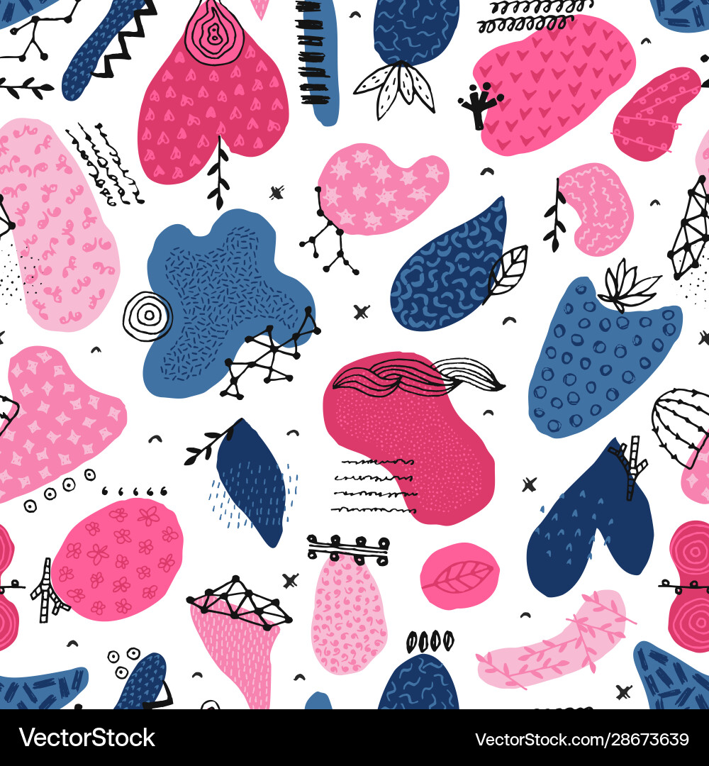 Seamless pattern with hand drawn abstract Seamless pattern with hand drawn abstract vector image