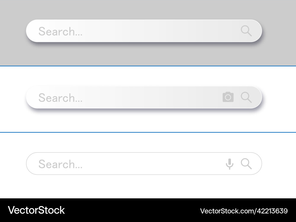 Search bar for user interface design and website Search bar for user interface design and website vector image