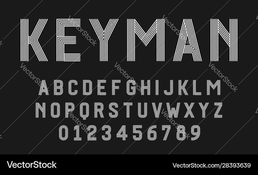 Set alphabets font modern design with lines Set alphabets font modern design with lines Vector Image
