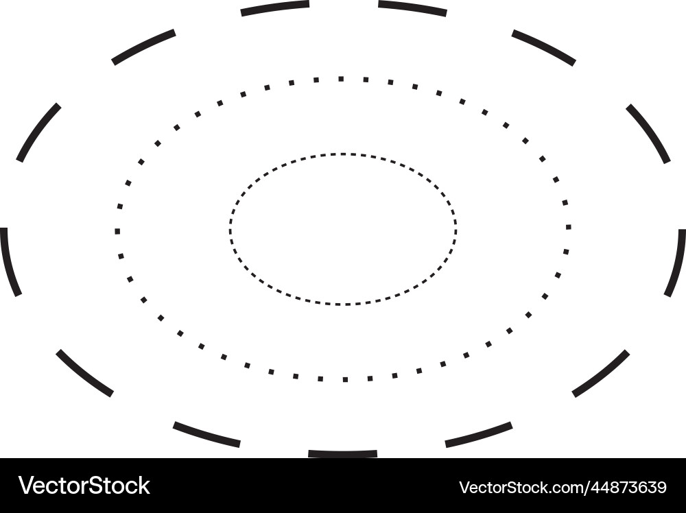 Tracing ellipse shape symbol dashed and dotted Tracing ellipse shape symbol dashed and dotted Vector Image