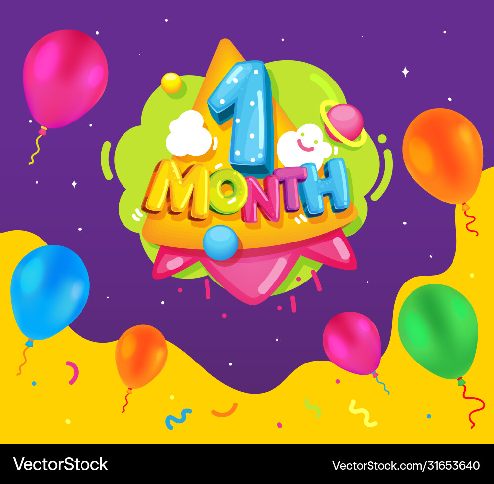 1 month Royalty Free Vector Image - VectorStock
