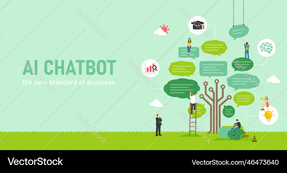 Ai Chatbot Chat Apps Banner Ai Chatbot Chat Apps Banner vektorbild