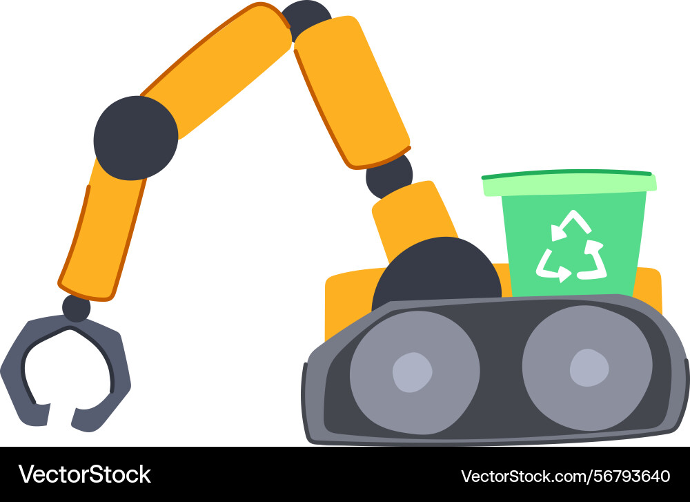 Ai mini robot sorting trash cartoon Ai mini robot sorting trash cartoon vector image