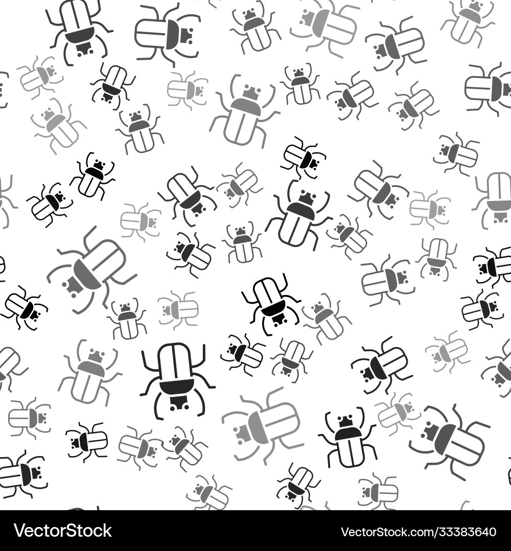 Black stink bug icon isolated seamless pattern Black stink bug icon isolated seamless pattern Vector Image