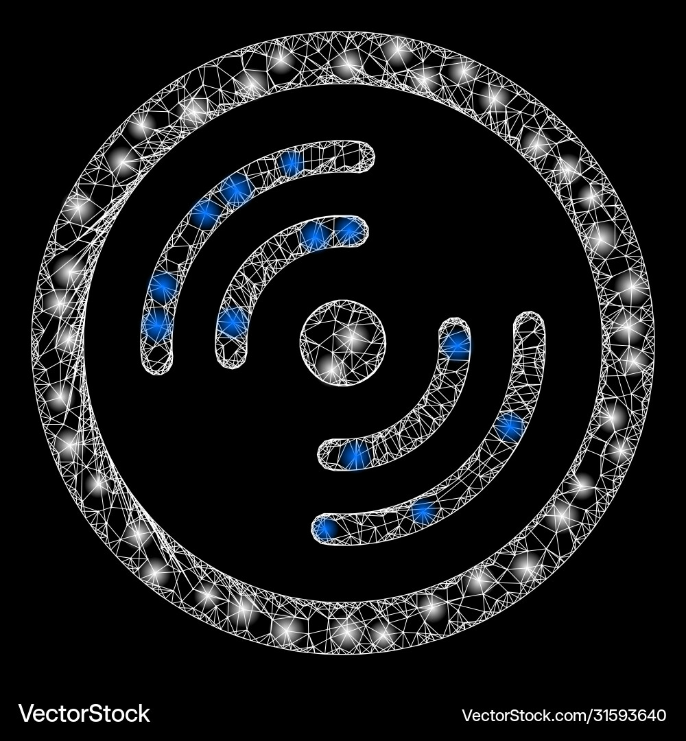 Bright web network rotor rotation with glare spots vector image