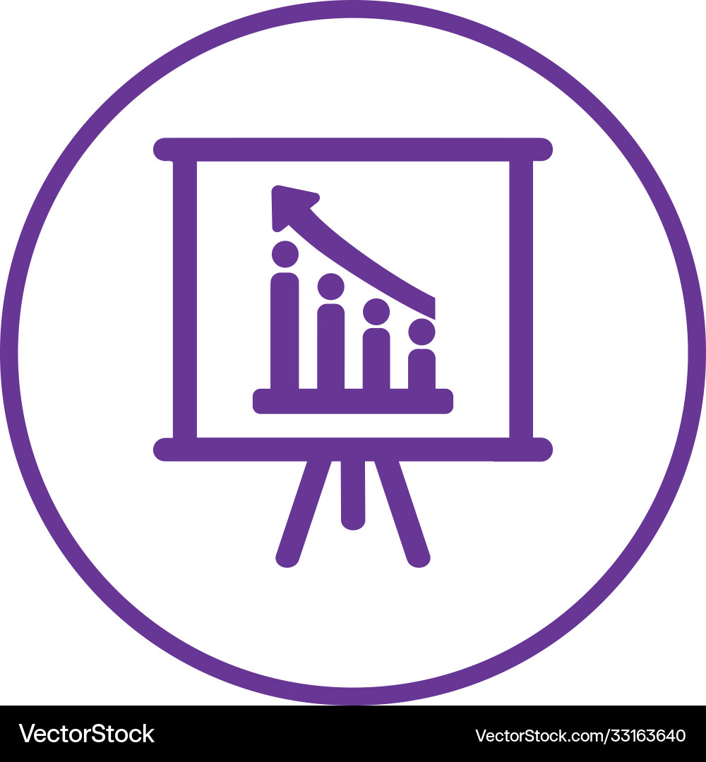 Chart graph icon colorful Vector Image