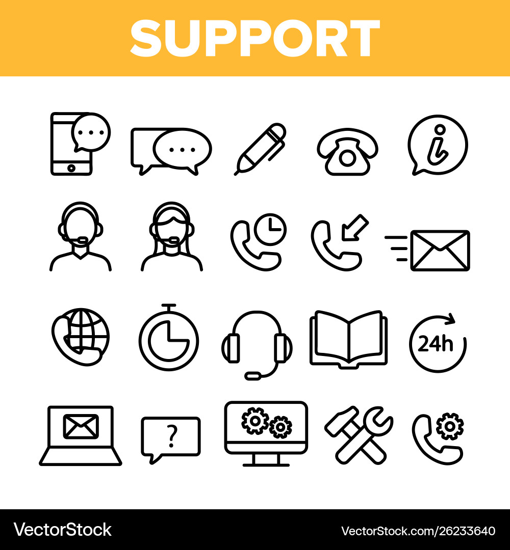 Client support thin line icons set Client support thin line icons set vector image