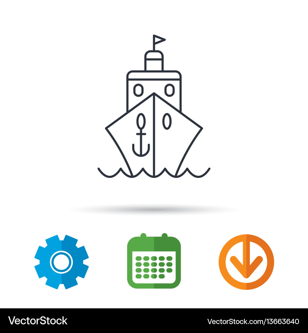 Cruise Ship Travel Icon Vector Image