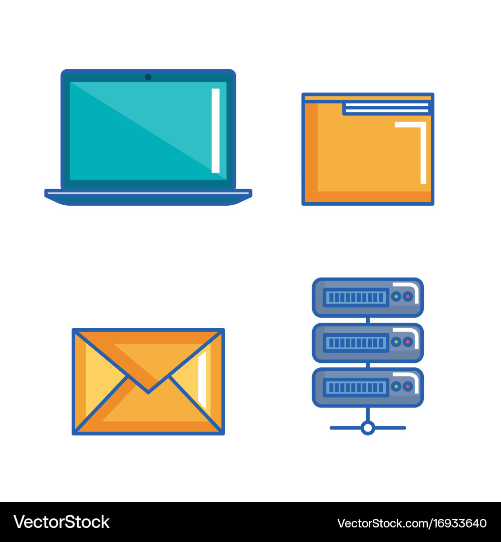 Data center server interface information vector image