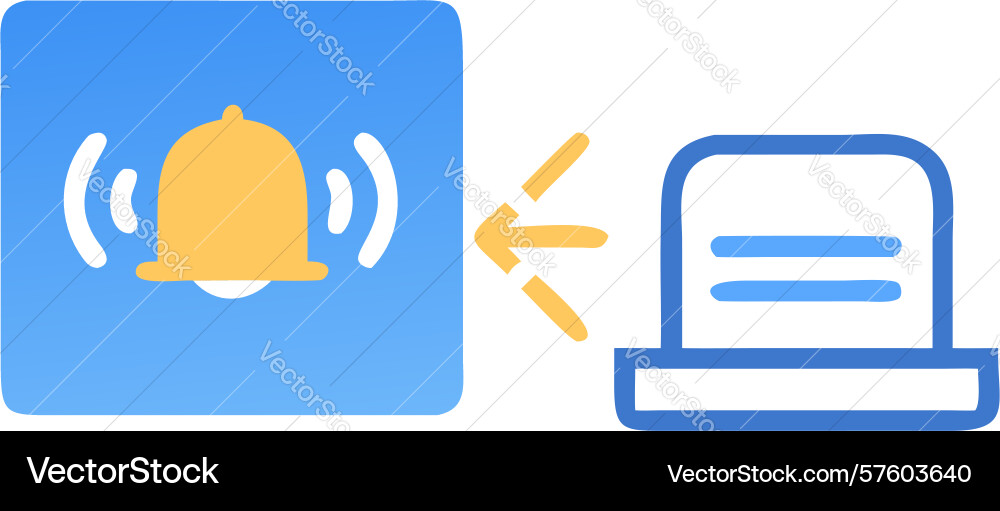 Desktop notification alert system icon design vector image