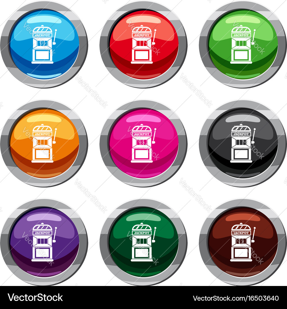 Gamble machine set 9 collection Vector Image