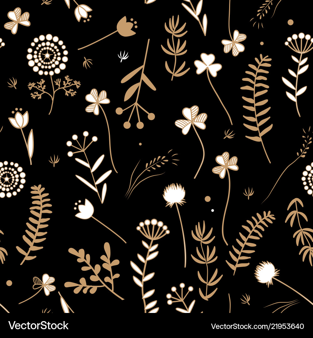 Nahtlose Blumenmuster mit Doodle Blättern Nahtlose Blumenmuster mit Doodle Blättern vektorbild