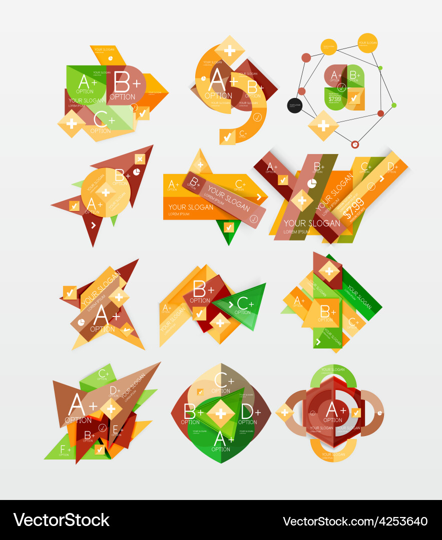 Paper graphics infographic web layouts Vector Image