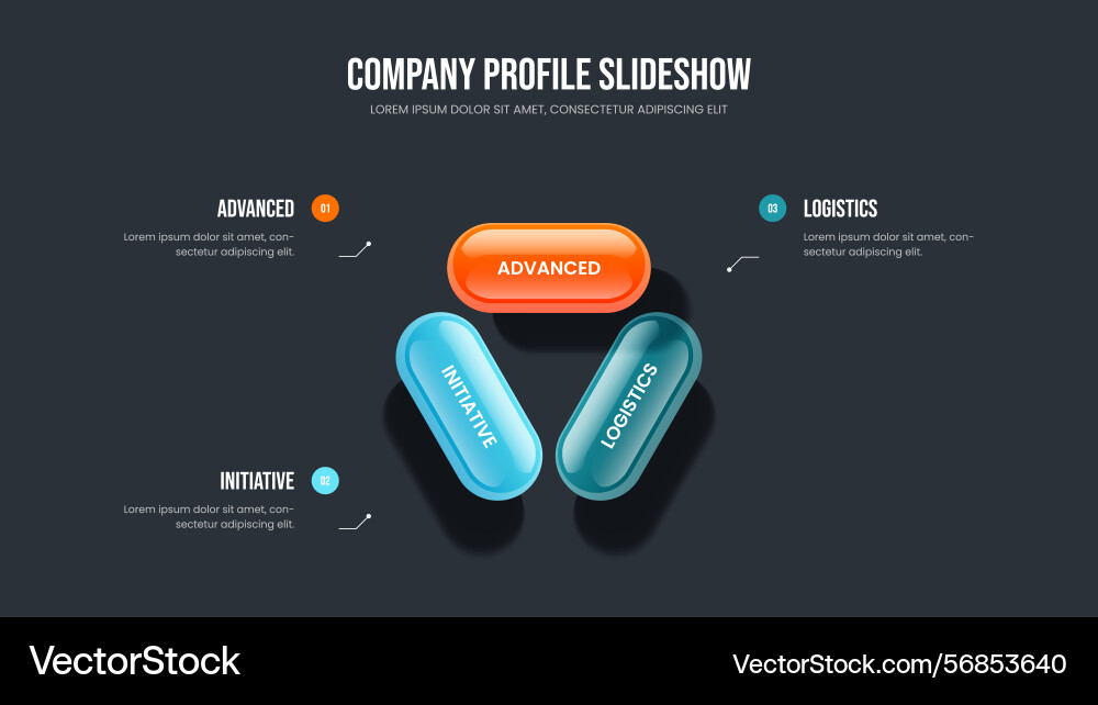 Project report 3 option diagram slideshow layout Vector Image