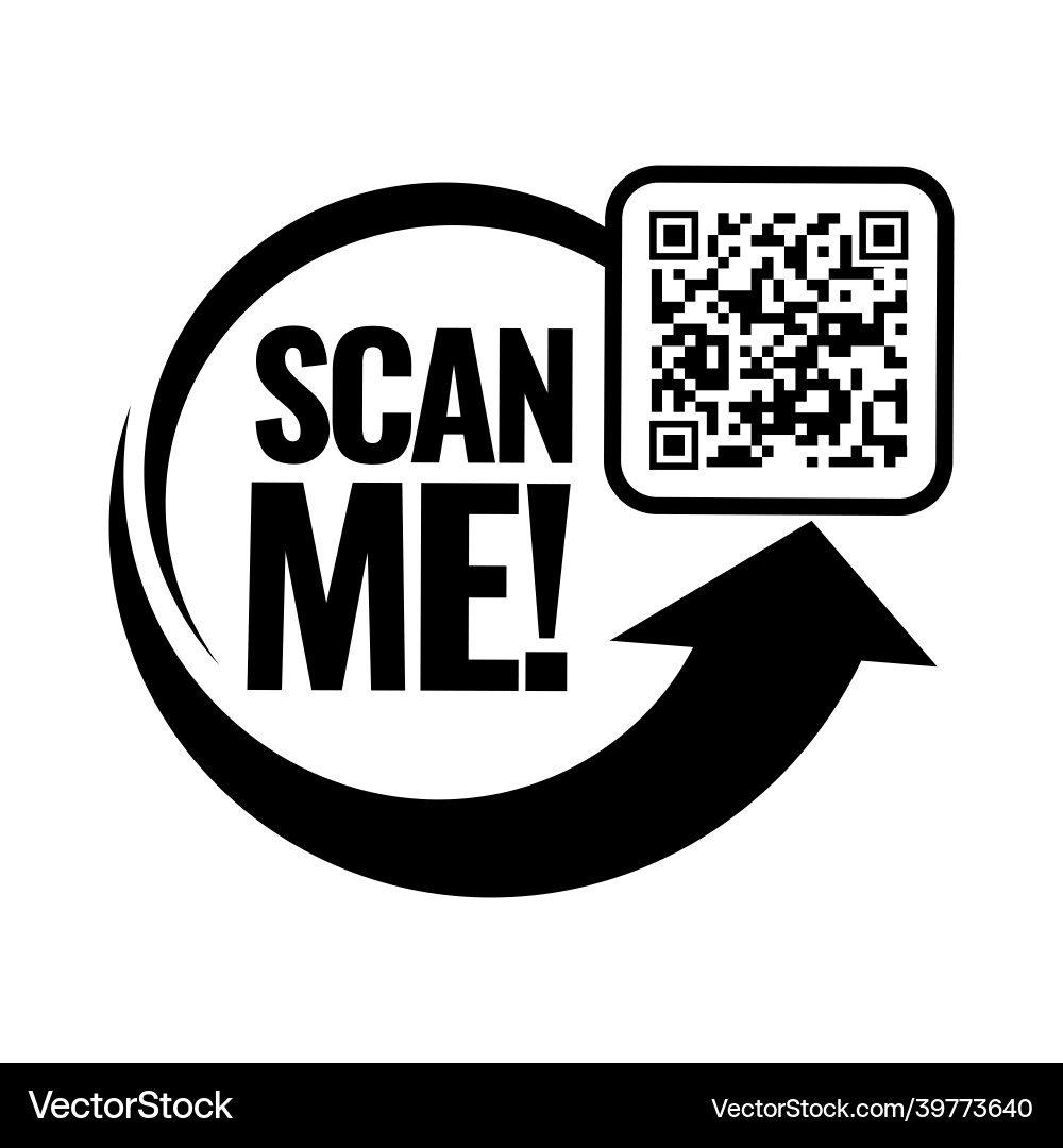 Scan Me QR Code Symbol vector image
