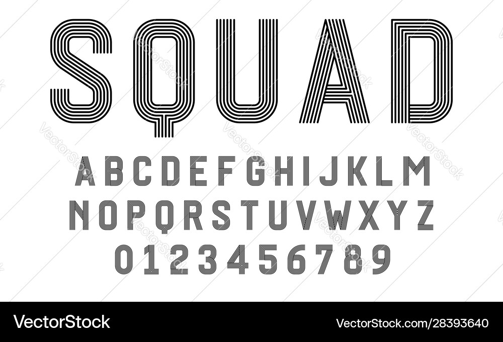 Set alphabets font modern design with lines Set alphabets font modern design with lines vector image