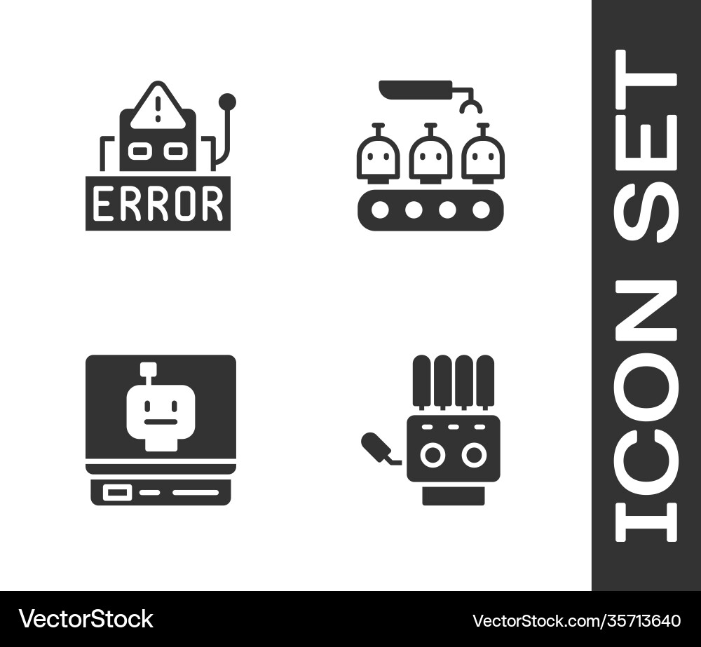 Set mechanical robot hand error Set mechanical robot hand error vector image