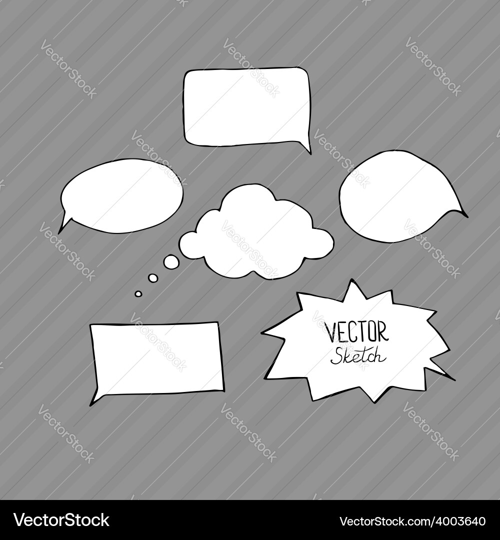 Set of blank speech bubbles with space for text vector image