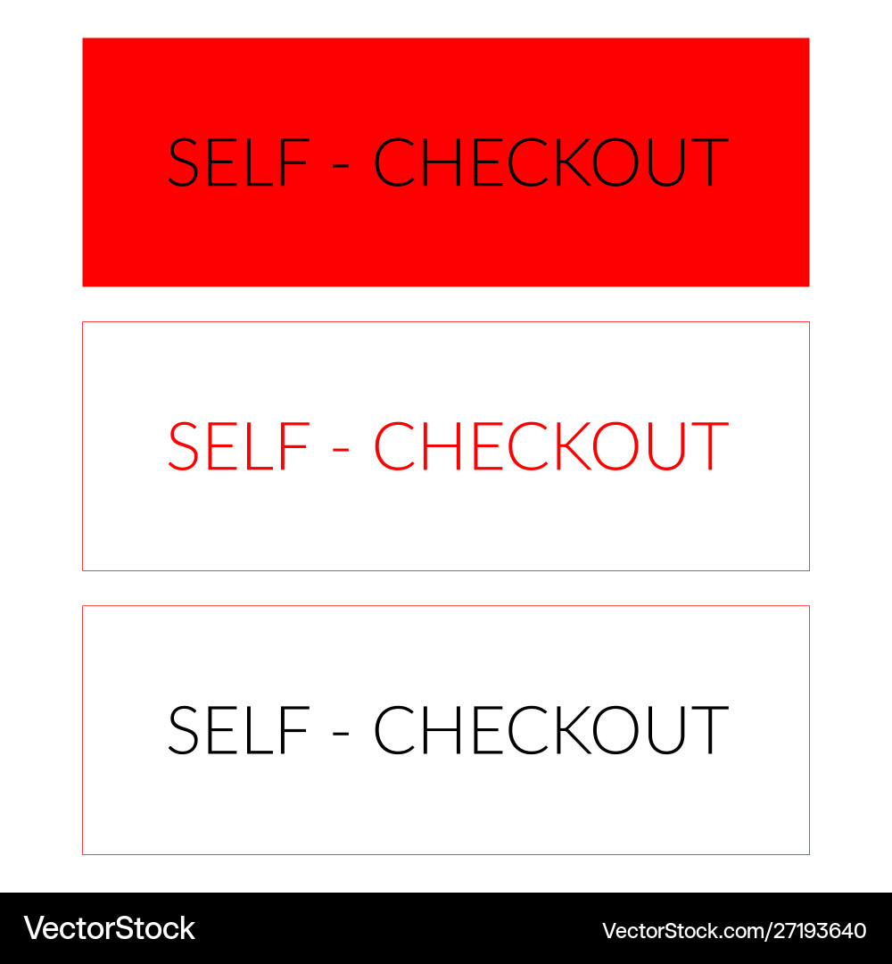 Set tree signs self checkout in red color Set tree signs self checkout in red color vector image