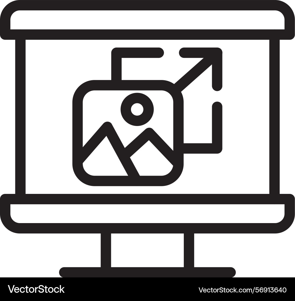 Slide image linear style icon design Vector Image
