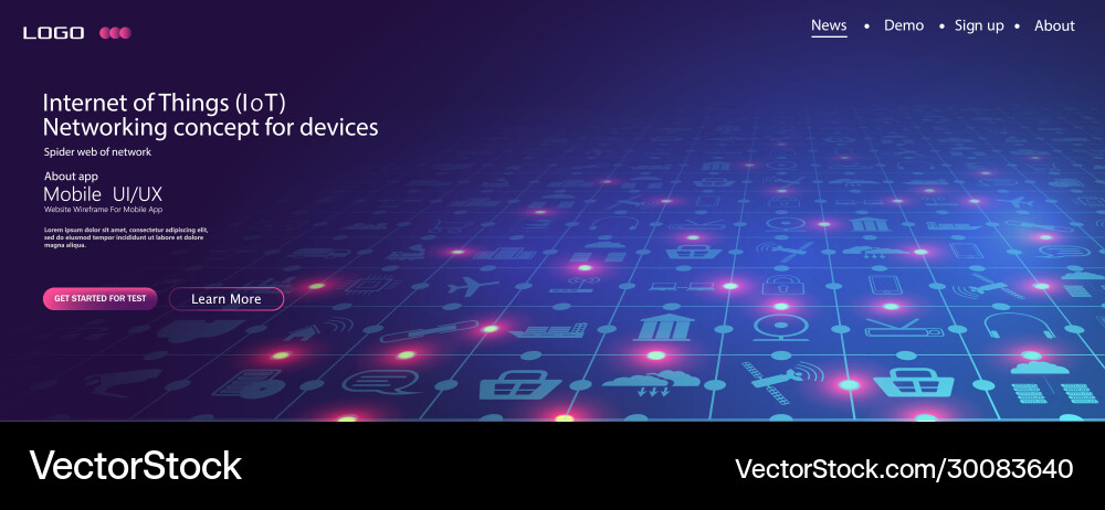 Smart City Technology Network vector image