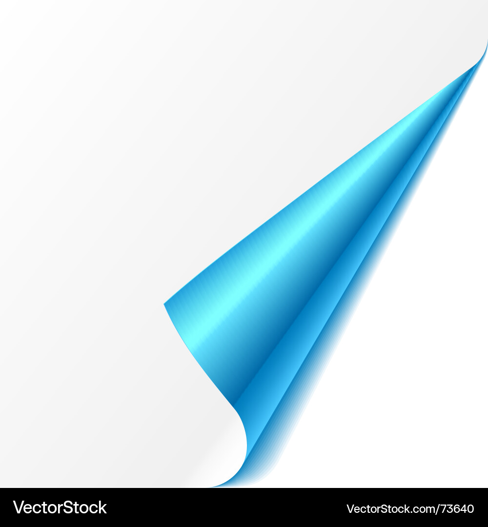 Turned corner blue Royalty Free Vector Image - VectorStock