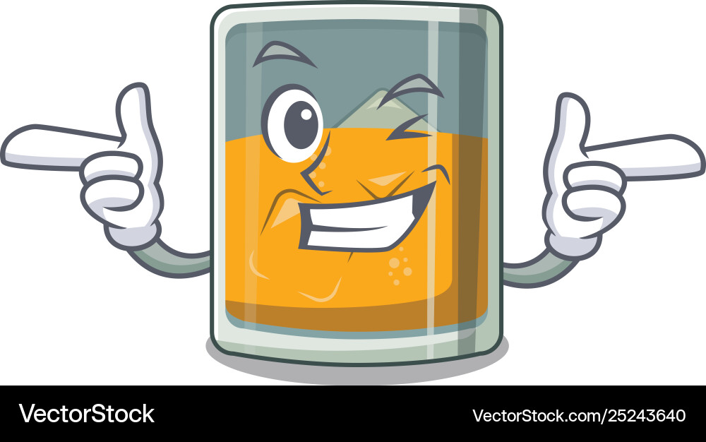 Wink whiskey islated with in character Wink whiskey islated with in character Vector Image