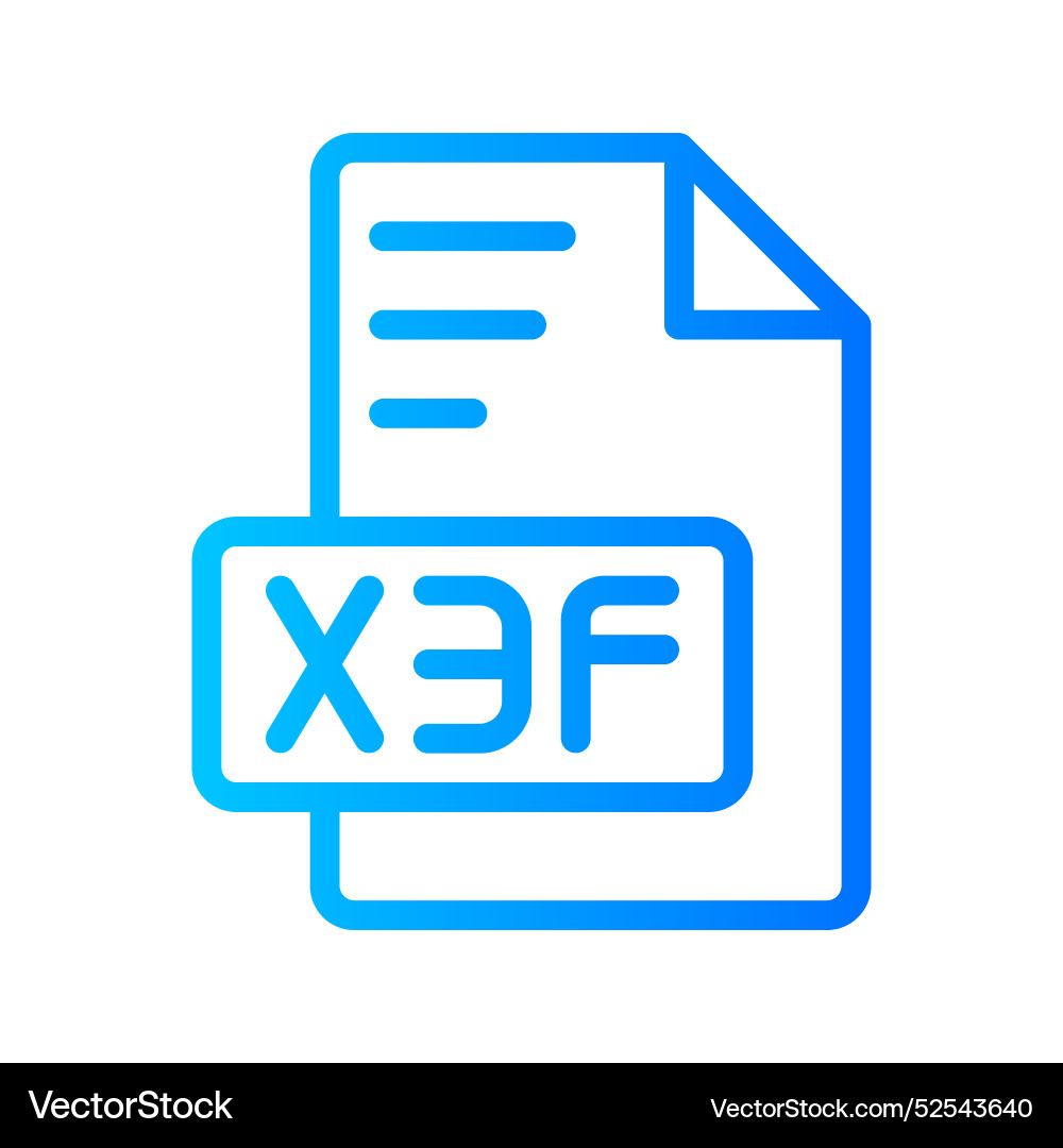 X3f document file picture gradient icon format vector image
