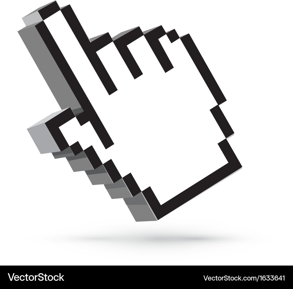 3D Hand Arrow Pointer Cursor vektorbild